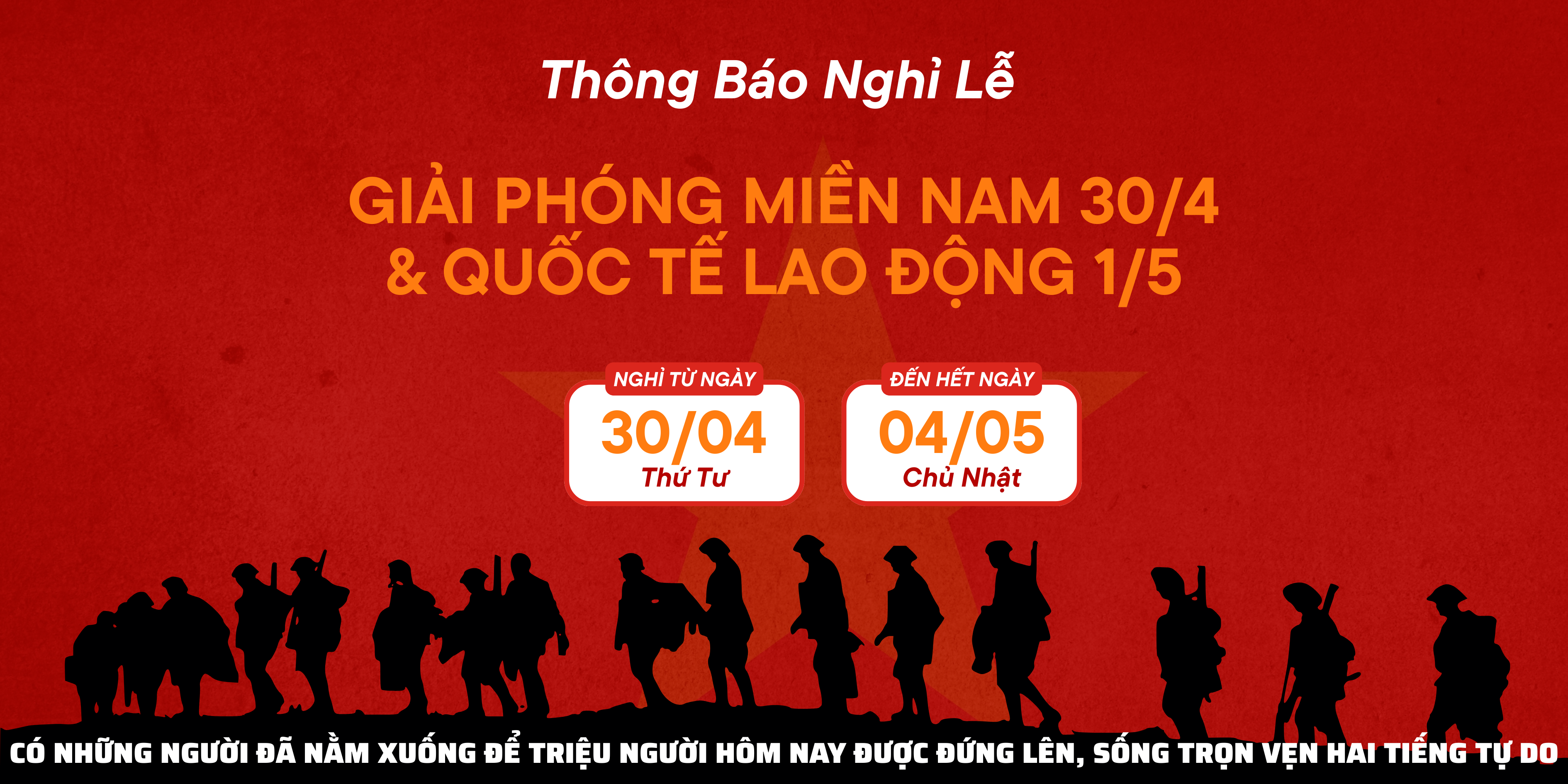 Việt Mỹ thông báo nghỉ lễ 30/4 và 1/5