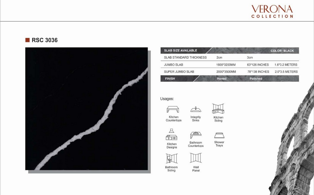 Thông Số kỹ Thuật Đá Nhân Tạo Thạch Anh (Quartz Stone) RSC 3036